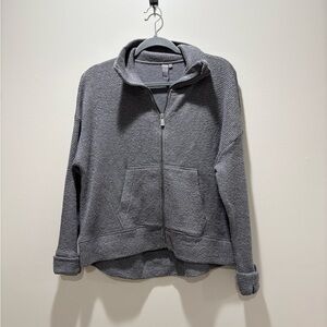 SWEATY BETTY • Women’s Grey Textured Athleisure Zipped Up Jacket Size Small